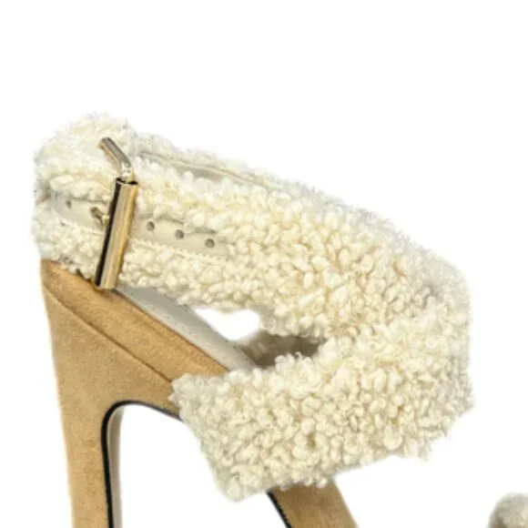 Good American Sherpa Sandals Heels Size 7 - Picture 7 of 7